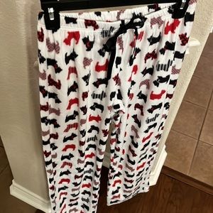 Croft & Barrow white, red & black Scotty dogs fleece PJ pants Size XS